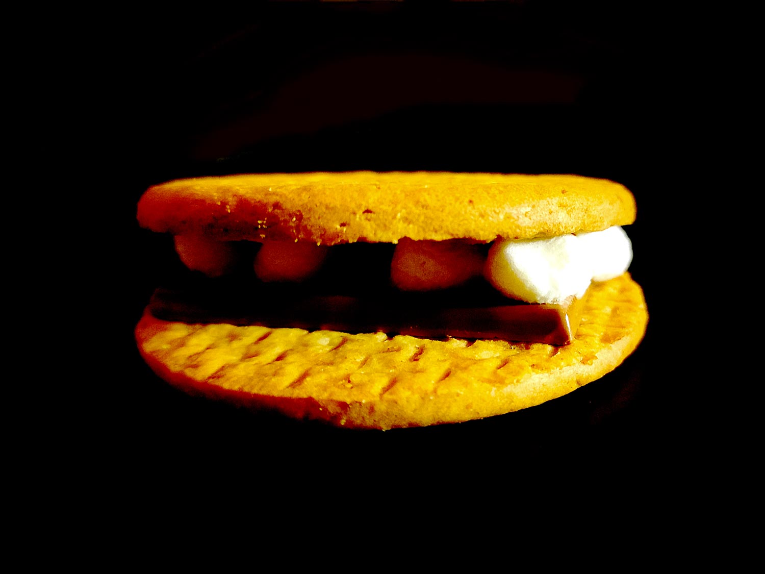 Biscuit, carré de chocolat, marshmallow fondu. Simple, basique, sans prise de tête.