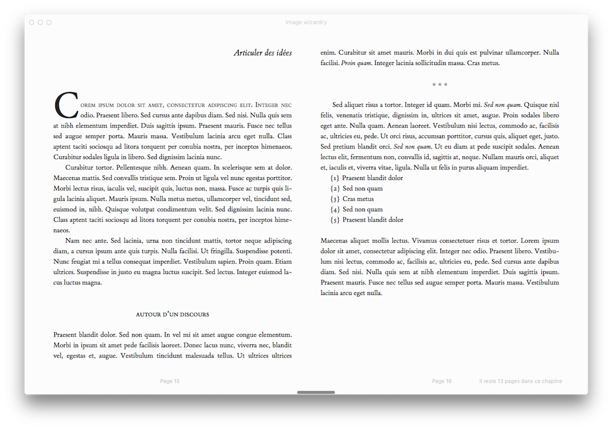 Pour obtenir une double page, iBooks utilise les colonnes CSS